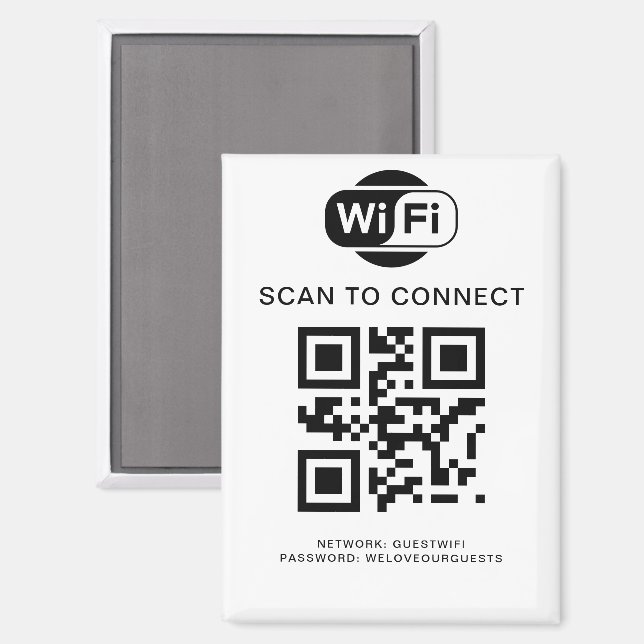 Wifi Password | QR Code Scan to Connect Magnet (Front/Back)