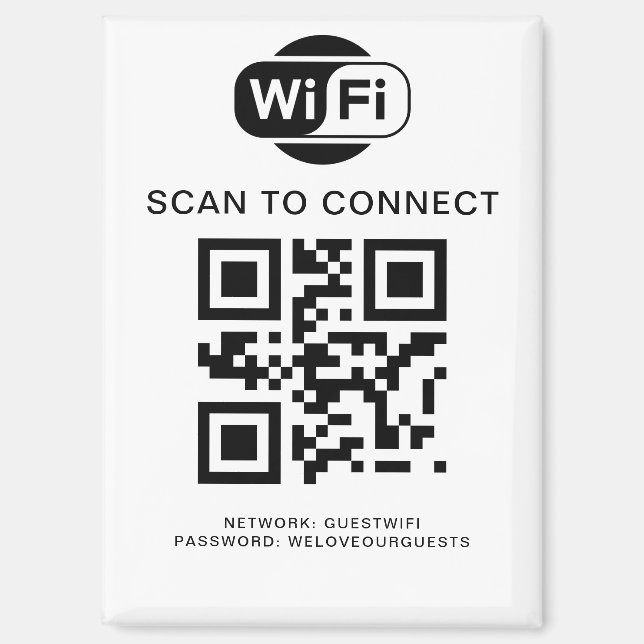 Wifi Password | QR Code Scan to Connect Magnet (Front)