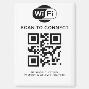 Wifi Password QR Code Scan to Connect Magnet