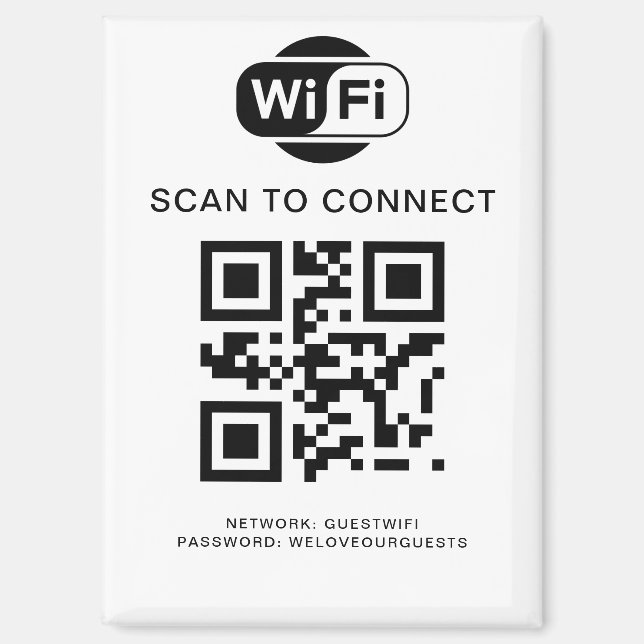Wifi Password | QR Code Scan to Connect Magnet (Front)