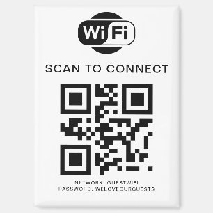 Wifi Password   QR Code Scan to Connect Magnet