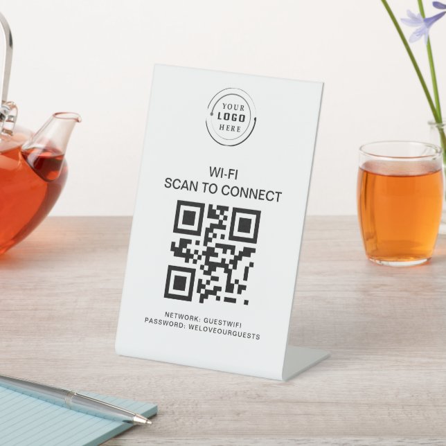 Wifi Password | QR Code Scan to Connect  Pedestal Sign (In SItu)