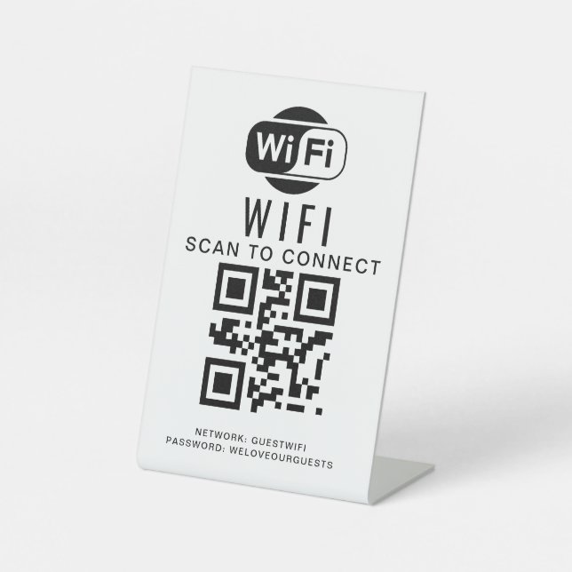 Wifi Password | QR Code Scan to Connect Pedestal Sign (Front)