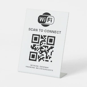 Wifi Password   QR Code Scan to Connect Pedestal Sign