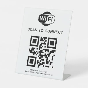 Wifi Password   QR Code Scan to Connect  Pedestal Sign