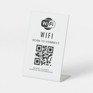 Wifi Password QR Code Scan to Connect Pedestal Sign