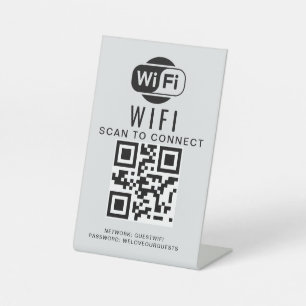 Wifi Password   QR Code Scan to Connect Pedestal Sign