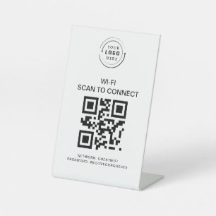 Wifi Password   QR Code Scan to Connect  Pedestal Sign
