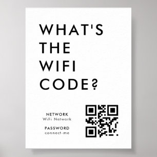 Wifi Password   QR Code Scan to Connect  Poster