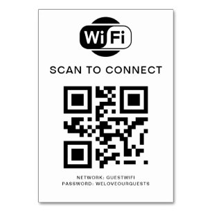 Wifi Password QR Code Scan to Connect Table Number
