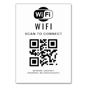 Wifi Password QR Code Scan to Connect Table Number