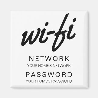 Wifi Password Refrigerator Magnet