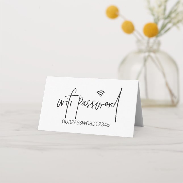 Wifi Password Table SIGN Place Card (Front)