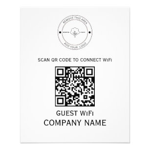 Wifi QR Code Password and Network Name White Flyer