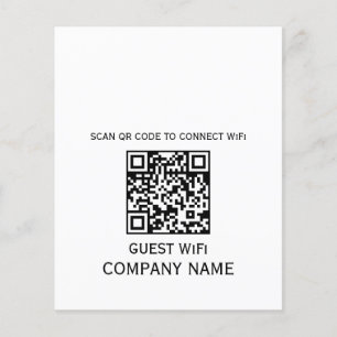 Wifi QR Code Password and Network Name White Flyer