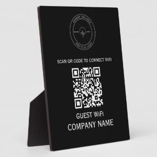 Wifi QR Code Password and Network Name White Plaque