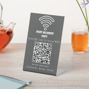 Wifi QR Code Scan To Connect Deep Ash Pedestal Sign