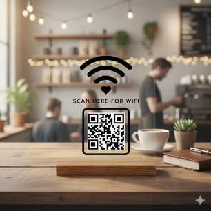 Wifi QR Code Scan to Connect Self Adhesive Acrylic Sign