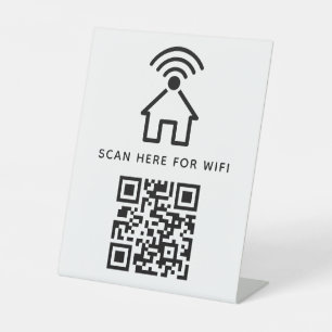 Wifi QR Code Scan to Connect Self Adhesive Pedestal Sign