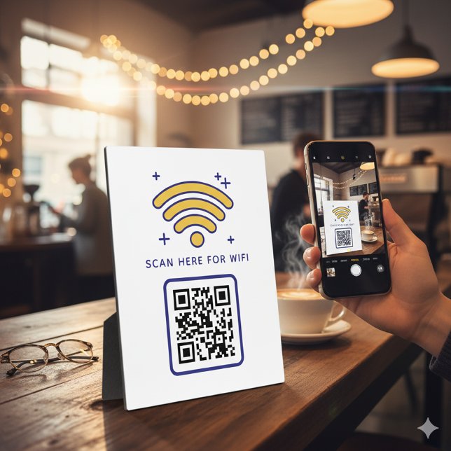 Wifi QR Code Scan to Connect Self Adhesive  Plaque (Creator Uploaded)