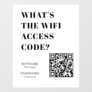 WiFi QR   Network Password Scan White Display