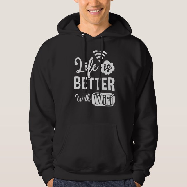 Wifi Router Internet Password Quotes Computer Wlan Hoodie (Front)