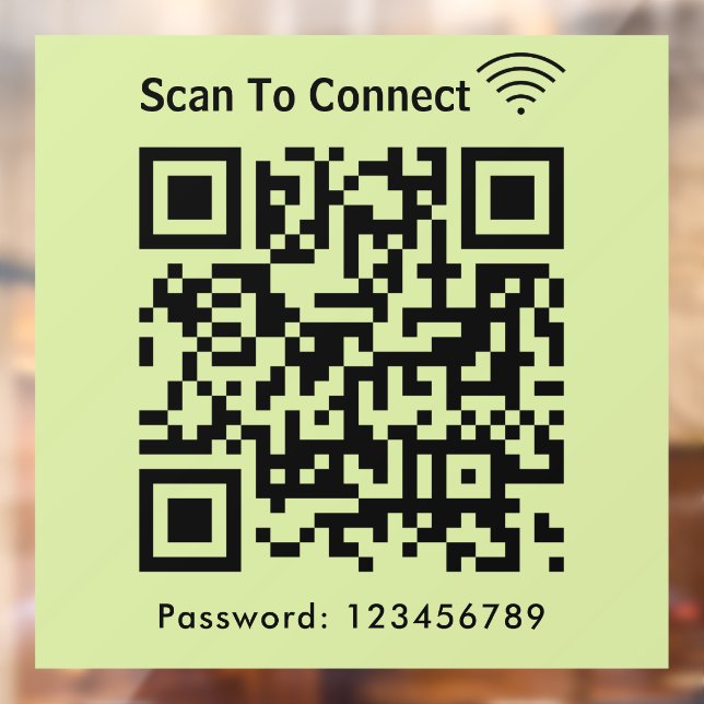 Wifi Scan To Connect Password Qr Code Lime Green (Sheet 2)