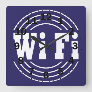 wifi sign square wall clock