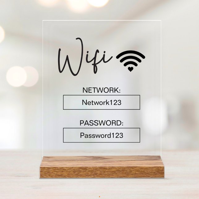 Wifi Sign Wifi Password Acrylic Table Sign  (Creator Uploaded)