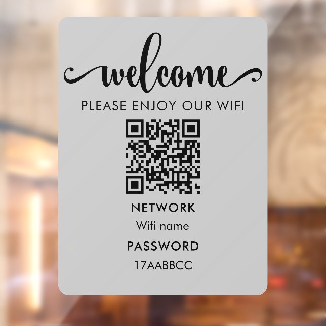  WIFI Welcome QR Code | Please Enjoy Our Wifi Grey (Sheet 2)