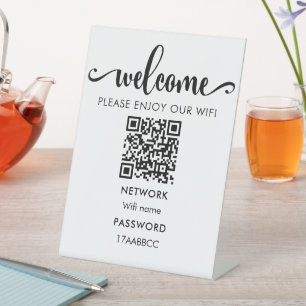 WIFI Welcome QR Code Please Enjoy Our Wifi Pedestal Sign
