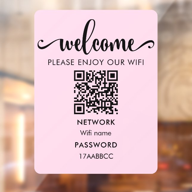  WIFI Welcome QR Code | Please Enjoy Our Wifi Pink (Sheet 2)
