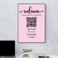 WIFI Welcome QR Code | Please Enjoy Our Wifi Pink