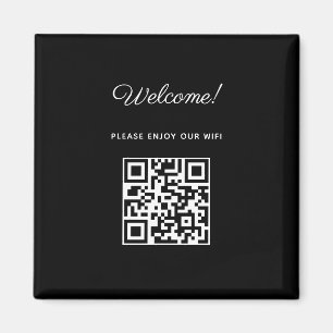 WIFI Welcome Sign with QR Code  Magnet