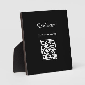 WIFI Welcome Sign with QR Code  Plaque