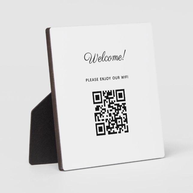 WIFI Welcome Sign with QR Code  Plaque (Front)