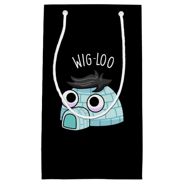 Wig-loo Funny Igloo Pun Dark BG Small Gift Bag (Front)