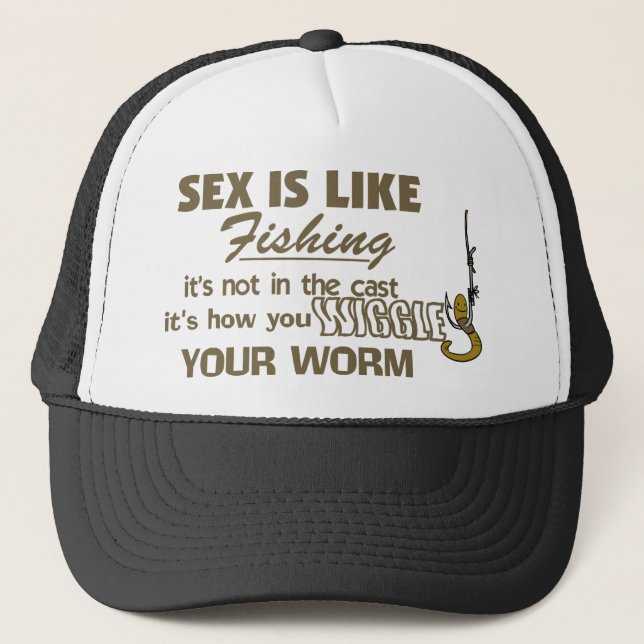 Wiggle Your Worm Trucker Hat (Front)