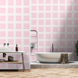 Wiggly Chequered Pattern Retro Wallpaper