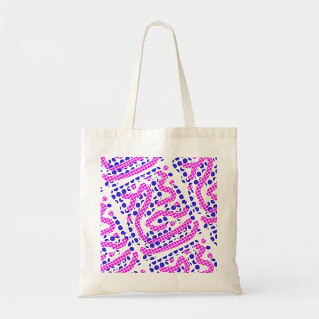 wiggly pink/ blue polka dots Thunder_Cove Tote Bag (Front)
