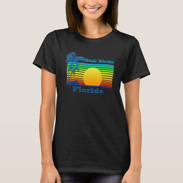Wiiki Wachee Florida Retro Tropical Beach Sunset T-Shirt (Front)
