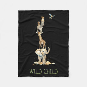 Wiild Child Jungle Safari Animals Toddler _1  Fleece Blanket