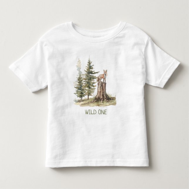 WiILD ONE Forest Woodland Fox Toddler T-Shirt (Front)
