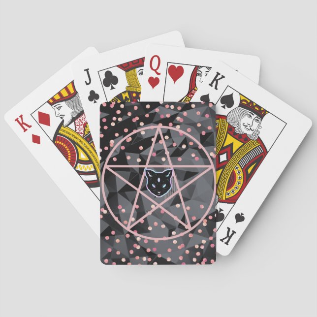 WiizyWitch Magic Witch Cosmic Cat Pentacle Magick Playing Cards (Back)