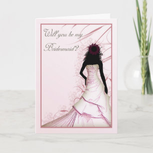wil you be my bridesmaid pink blends invitation