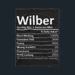 Wilber Nutrition Funny Birthday Personalised Name  Fleece Blanket<br><div class="desc">Wilber Nutrition Funny Birthday Personalised Name Gift Idea</div>