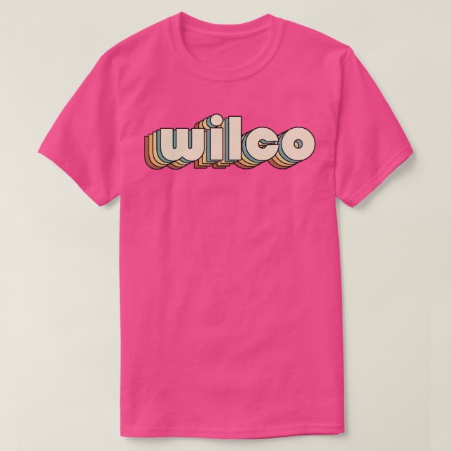 Wilco Retro Rainbow Typography Style 70s T-Shirt (Design Front)