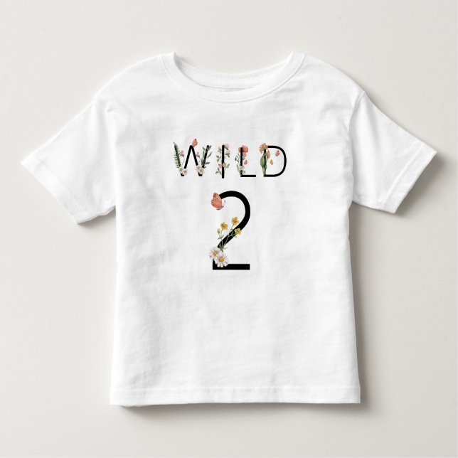 Wild 2 Wildflowers 2nd Birthday Toddler T-Shirt (Front)