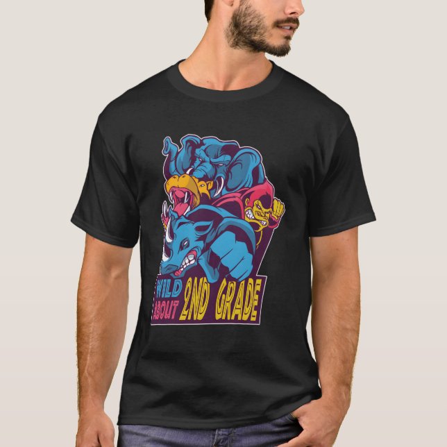Wild About 2Nd Grade Back To School T-Shirt (Front)