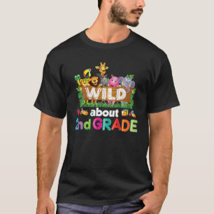 Wild About 2Nd Second Grade Teacher Student Back T T-Shirt